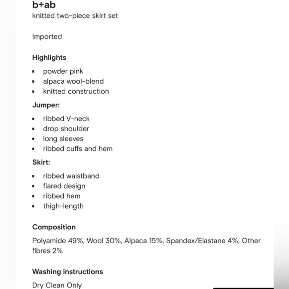 NWT b+ab Knitted Pink Alpaca Wool-Blend Two-Piece Matching Set XS - Picture 6 of 12